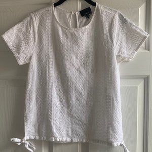 Lumiere Small White Eyelet Boxy Short Sleeve Top
